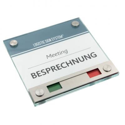 Tuerschild Vitrum B Frei Besetzt Anzeige rot grün Besprechnung 150 150 mm